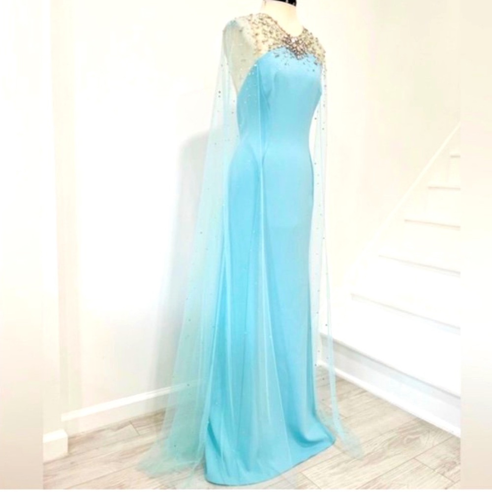 Jenny Packham Wren Embellished Cape Gown Long dress